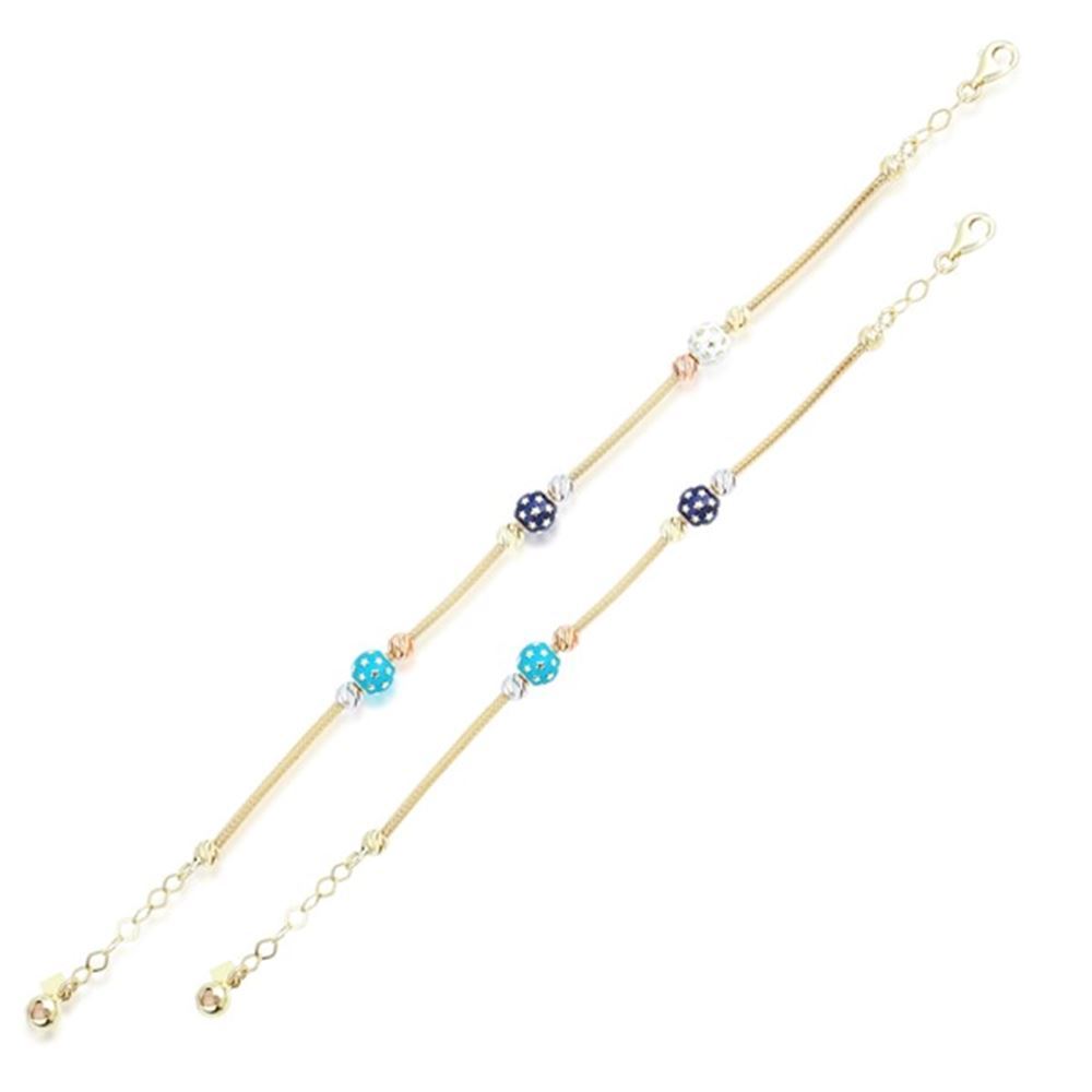 Anne Çocuk Mineli İkili Set Altın Bileklik