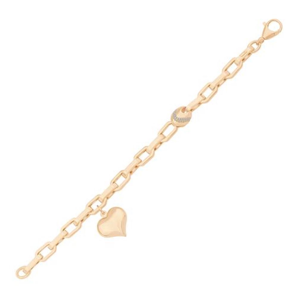 İtalyan Tasarım Altın Kalp Bileklik