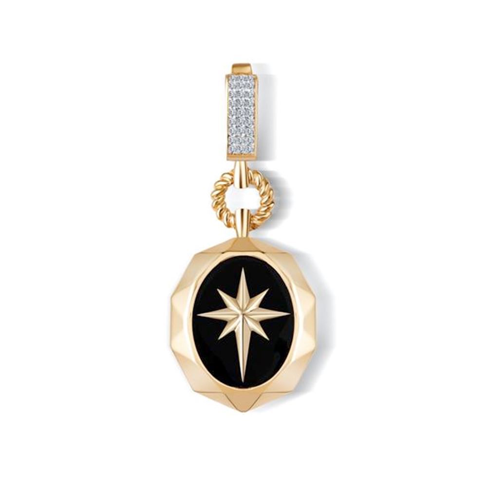 Siyah Mineli Kuzey Yıldızı Kolye Ucu Charm