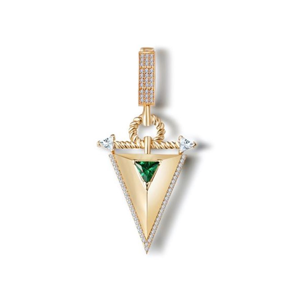 Zümrüt Taşlı Üçgen Charm