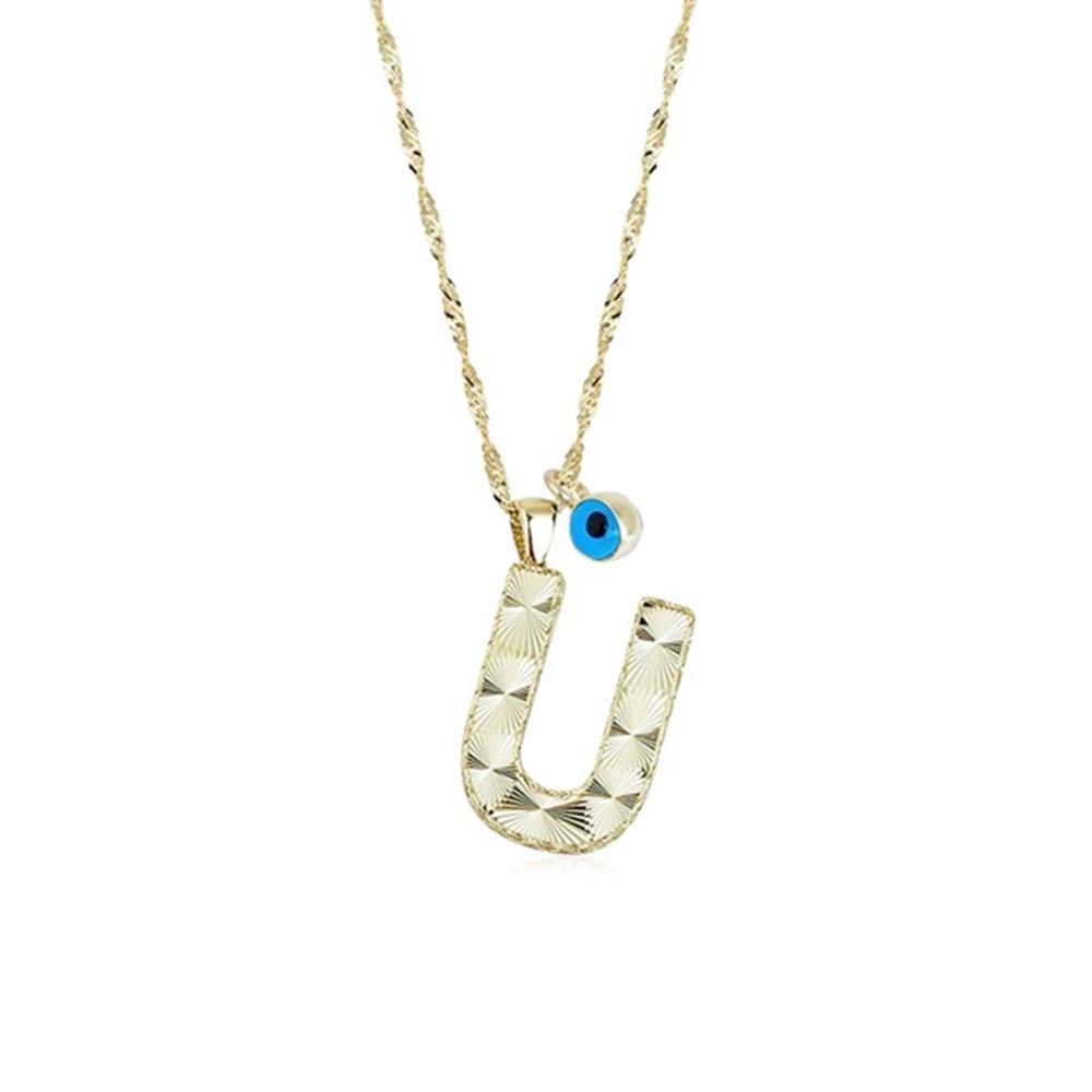 Altın U Harf Kolye