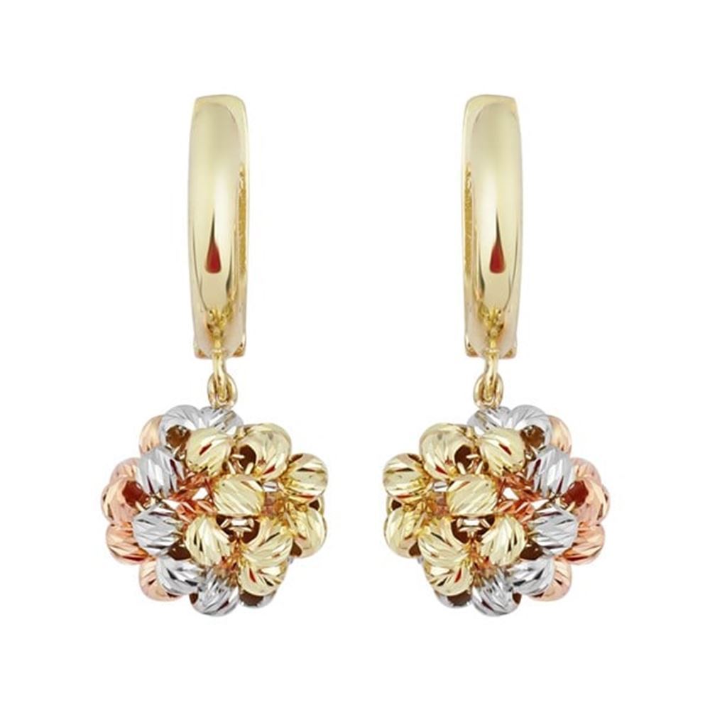 Altın Örme Top Küpe