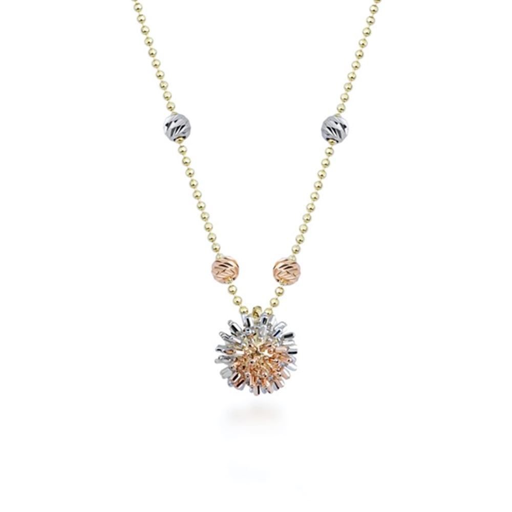 3 Renk Altın Top Kolye