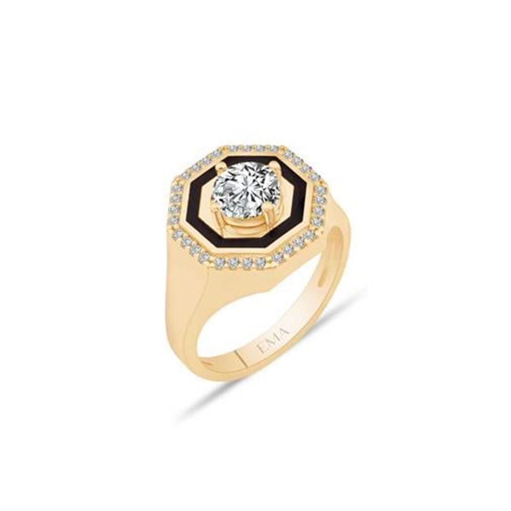 Mineli Tek Taş Yüzük