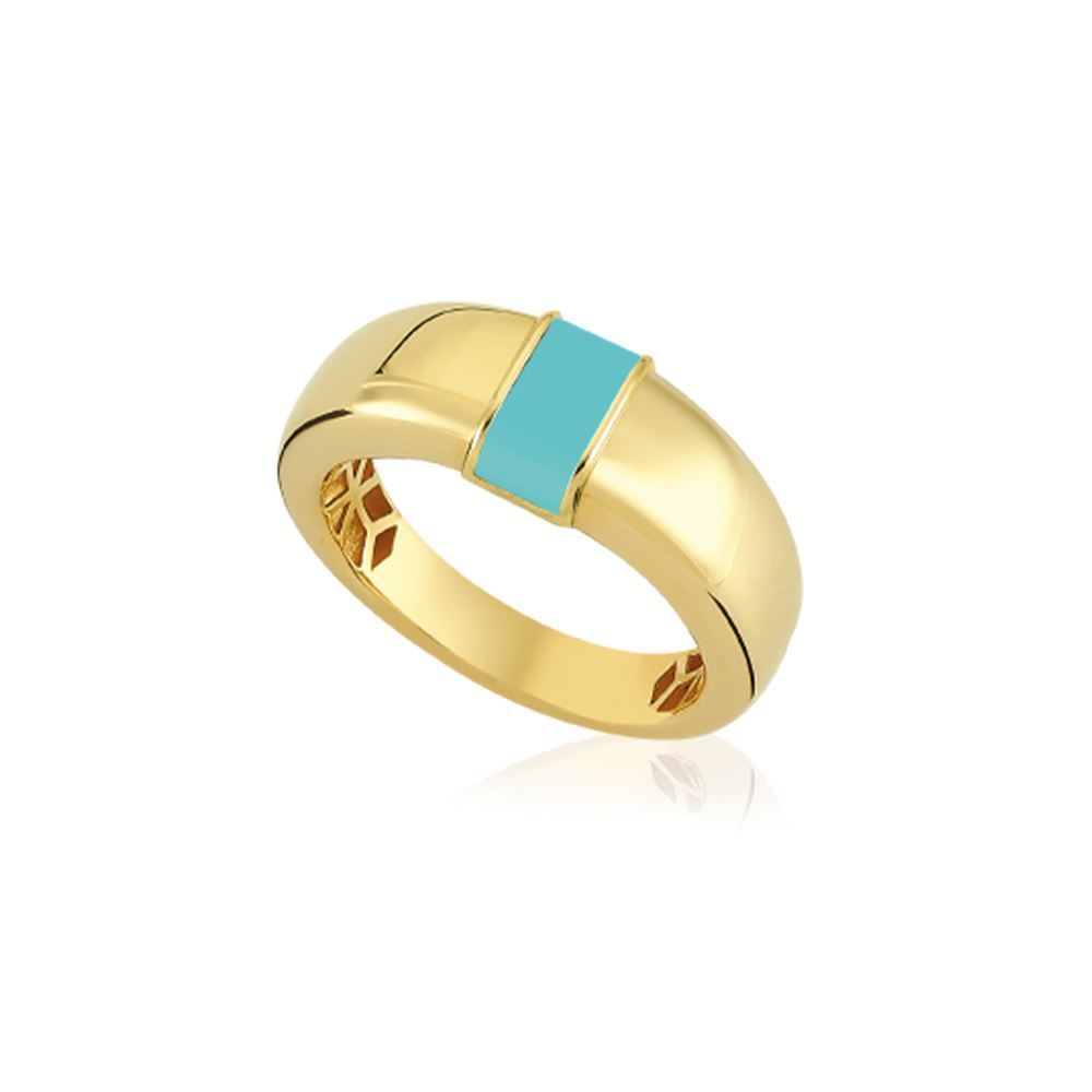Altın Turkuaz Mineli Yüzük