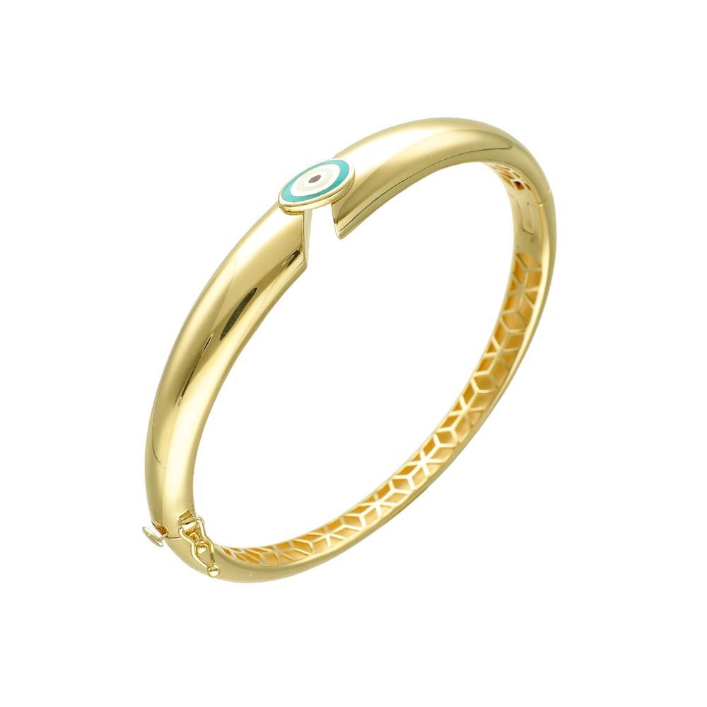 Fortuna Sarı Altın Mineli Kelepçe Bilezik