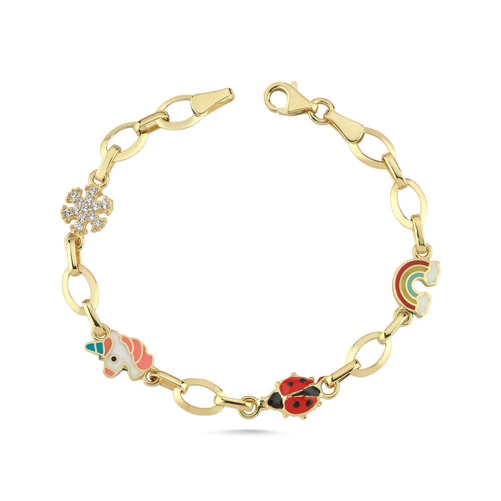 Gökkuşağı Uğur Böceği Unicorn Çocuk Bileklik